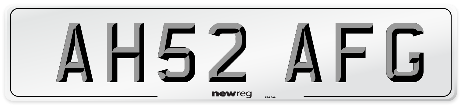 AH52 AFG Number Plate from New Reg
